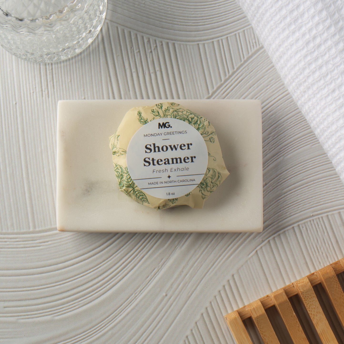 Shower steamer wrap in vintage floral giftable